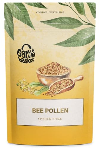 Earths Basket Bee Pollen Granules - Spanish, Raw & Ethically Harvested - Healthy Immunity Support - Free from Artificial Additives - 250g