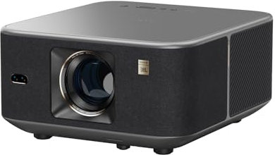 Yaber K3 Smart Beamer 【1600 ANSI & Google TV & Sound by JBL】 Tageslicht Beamer mit WiFi 6 & Bluetooth, Handy Projektor für Heimkino&Outdoor, Auto-Bildeinstellung, Netflix & 7000+ Apps (Silbergrau)