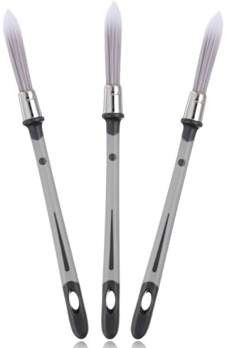 Dimeho Lot de 3 pinceaux de peinture pour murs de 0,9 cm - Outil de peinture de bord pour peindre des zones détaillées pour plinthes, coins de murs de maison, pinceau à bordure et peinture de retouche