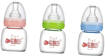 MOLUCKFU Babyflaschen Silikon-schnuller 60ml Glas-babyflaschen-set Stillflaschen für Kleinkinder Tragbare Babyflasche