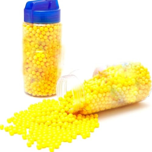 MIXEL BB Pellets Bullets High-Grade Polished Bulldog, Plastic BBS, Balls for Airsoft Gun, Ensuring Reliable And Consistent Performance (1000 BB BULLET IN JAR, YELLOW)