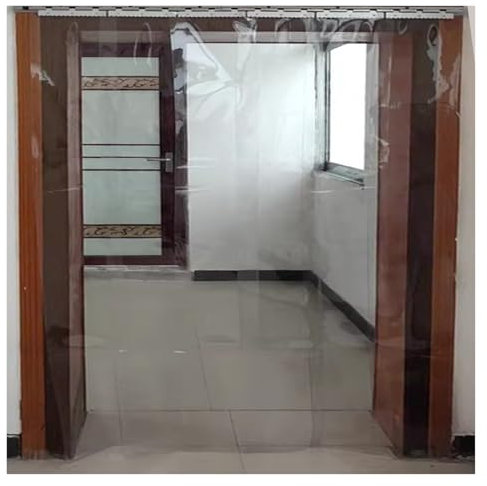 LSSHQ Cortina para Puerta Tiras PVC Cortina Tiras Vinilo Plástico Cortina Exterior Adecuado para Fábricas Supermercados para Evitar El Viento y El Polvo(1.3mm,1.05x2.4m)