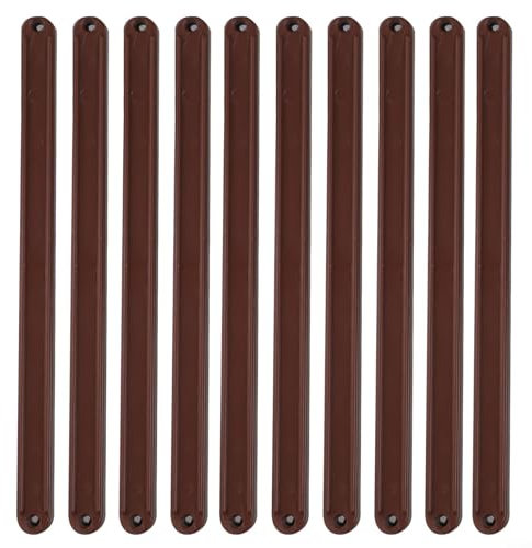 Paquete de 10 guías para cajones resistentes, sistema de riel de plástico para cajones, varios tamaños, blanco, negro, marrón para almacenamiento de cocina en el hogar (marrón, 235 mm)