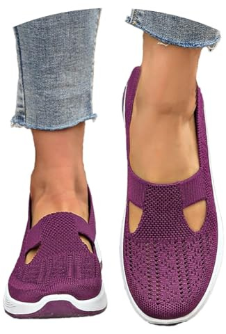 Zapatillas Ortopédicas Mujer, Zapatos para Caminar sin Cordones Ligeros y Transpirables de Malla con Soporte de Arco y Suela Antideslizante, Calzado Cómodo Casual Verano 2026