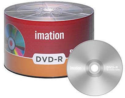 Imation 50 Pack DVD-R 16X 4.7GB/120Min Branded Logo Blank Media Recordable Movie Data Disc