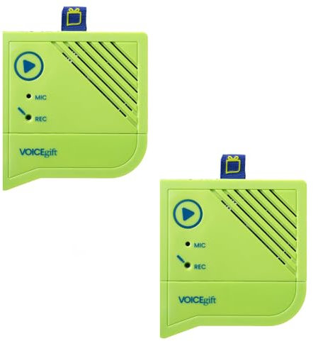 VoiceGift Registratore di suoni e audio da 60 secondi per cornici, album e album (Confezione da 2 - Registratore vocale | Verde)