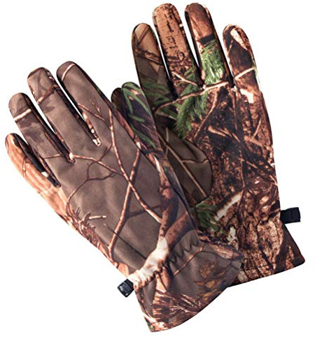BESPORTBLE Guantes de Caza de Camuflaje, Impermeables, de Forro Polar cálido, para Invierno, Guantes de Caza, Equipo para Caza, esquí, equitación, 1 par ()