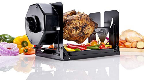 ROTO-Q 360,The Worlds First Non Electric Self-Rotating Rotisserie,NON ELECTRIC,NO BATTERY,Portable for Convection Oven, Air Fryer Oven, BBQ Rotisserie, Shawarma, and 5lbs Foods