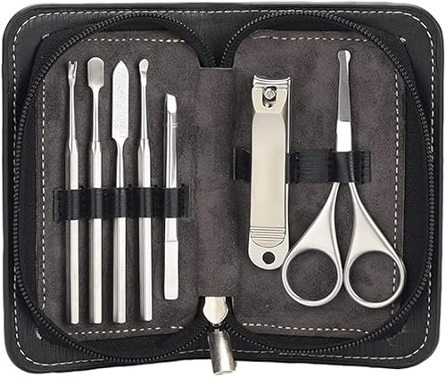 set cortauñas, Juego de cortaúñas de 7 Uds., tijeras for pedicura y cuidado de uñas, pinzas for recoger orejas, herramientas de manicura for decoración de uñas