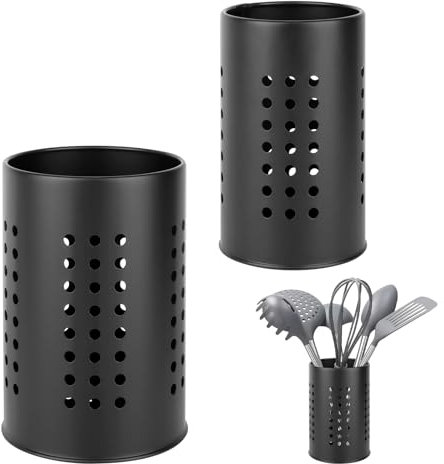 2 Stück Küchenutensilienhalter Besteckhalter Edelstahl，Küchenutensilienhalter Utensilienhalter，Küchenutensilien Besteckkorb，Küchenhelfer Aufbewahrung，Verwendet für die Organisation Küchenutensilien