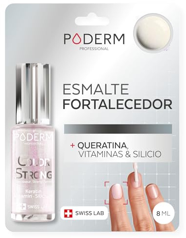 PODERM Nagelhärter Lack mit Biotin, Silizium und Keratin - Stärkt und repariert beschädigte, geschwächte, brüchige Nägel durch Gel-Nagellack, Alterung - Highlighter - Hände & Füße - Swiss Made