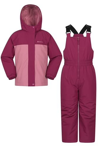 Mountain Warehouse Polar Zone Ensemble veste et salopette de neige pour enfant – Chaud, Rose, 7-8 Years