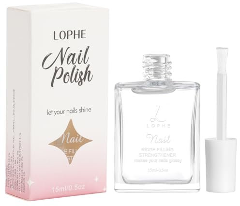 LOPHE Smalto Trattamento, Smalto Rinforzante Unghie per Ripara e Rinforza le Unghie Danneggiate e Dona Nutrizione, per Mani e Piedi, 15 ml(Trasparente)