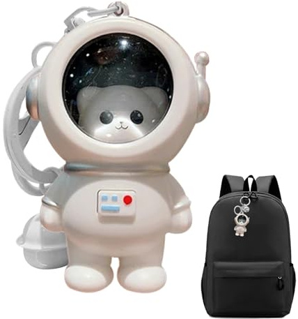 Cartoon Animal Keyring - Wow of Light Space Karaktär, LED-upplyst Ryggsäck Hänge, Dekorativ Pocket Dangler | Miniatyr Björn Tillbehör Clip Accent Sky Smycken, C, riferimento alla descrizione