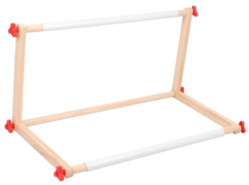 Adjustable Embroidery Table Stand, Wooden Cross Stitch Hoop Stand for Lap or Table Top Cross Stitch or Tapestry, Embroidery Hoop Holder for Arts Crafts Sewing(53×27.5×27.5cm)