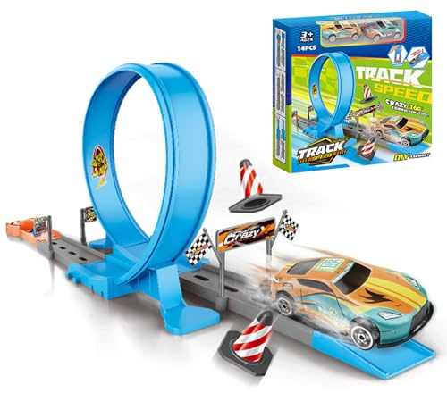 Circuito Coches Juguete | Juguete Pista Construcción | Juego 360 Grados Escalada Pared para Niño Cumpleaños Viaje Casa Motricidad