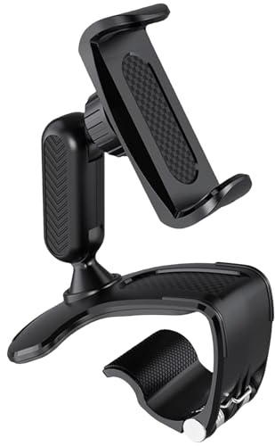 xruc Soporte Móvil Coche con Clip de Resorte Ajustable, Soporte Universal para Teléfono Automóvil 4 a 7 Pulgadas, Sujeta Moviles para Coche para Salpicadero, Retrovisor, Parasol
