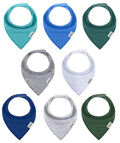 Yafane Baby Dreieckstuch Lätzchen 8er Sabberlätzchen Halstücher Spucktuch Baumwolle Saugfähig Weich für Baby Jungen Kleinkinder (Junge)
