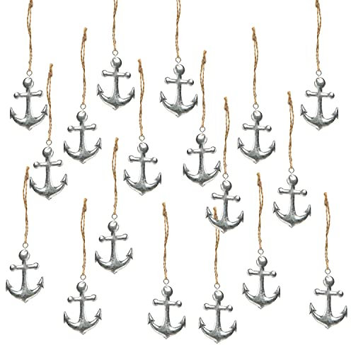 Logbuch-Verlag 18 kleine Anker Anhänger 6,5 cm Silber Metall Deko maritim Symbol Hochzeit Give-Away Tischdeko Glücksbringer Geschenk mini
