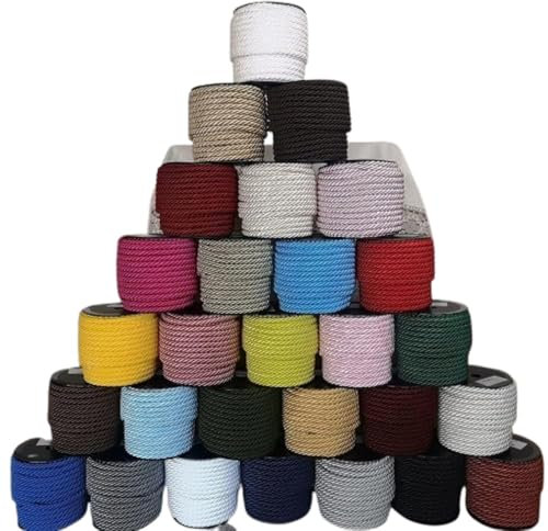 PIZZITALIANI Passamaneria decorativa - Cordone Intrecciato 8mm x 20m, VERDE OLIVA – Corda Decorativa flessibile, Cordoncino per decorazioni e Artigianato, Made in Italy