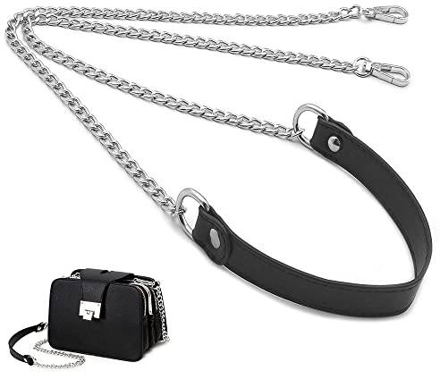 YDHfdc Correa de cadena de piel sintética de 120 cm de metal con hebillas de repuesto de cadena para bolso de mano utilizado para bolsos de hombro, bolsos de hombro, accesorios de bricolaje