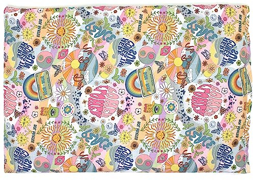 GIRAFFENLAND Körsbärskärnekudde 30 x 20 cm, ekologiskt tyg Flower-Power – som värmekudde och kylkudde – kornkudde för mikrovågsugn och ugn – 30 x 20 cm, körsbärskärnor, 600 g