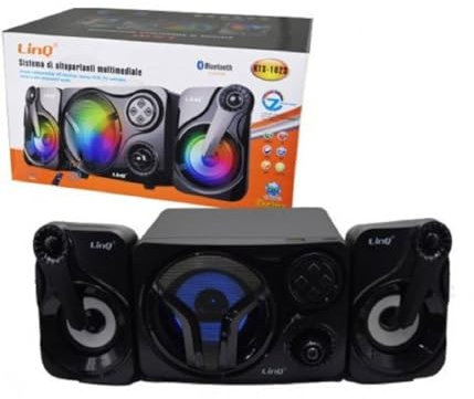 OISE ART STORE Trade Shop - Sistema Multimediale Altoparlanti Speaker Casse Bluetooth FM Luci LED USB Kts-1023
