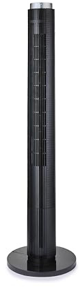 GEEPAS 46 Tower Fan with Remote Control | Bladeless Oscillating Cooling Digital Touch Display, 3 Speed Levels 4 Wind Modes With 12H Timer | Electric Standing Air Circulator for Home Office, 45W Black