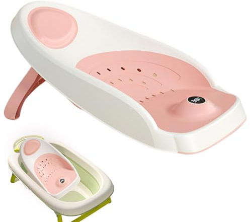 Baby Bath Seat Support - Quick Dry Comfortable Adjustable Bath Seat, Baby Bath Stand, Baby Bath Seat, Baby Bath Tub Universall Bath Bed Support, Non-slip Mat With Drainage Holes And Temperature Sensor