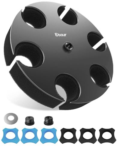 Etour [Actualización 2025] Soporte de micrófono múltiple para soporte de micrófono, organizador circular de almacenamiento de micrófono para micrófonos dinámicos de mano con cable e inalámbricos,