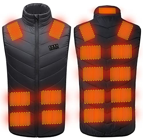 Duohropke Gilet riscaldabile da donna, antivento, funzionale, caldo, morbido, comodo, per attività all'aperto, pesca, sci, gilet resistente all'acqua, Nero , S
