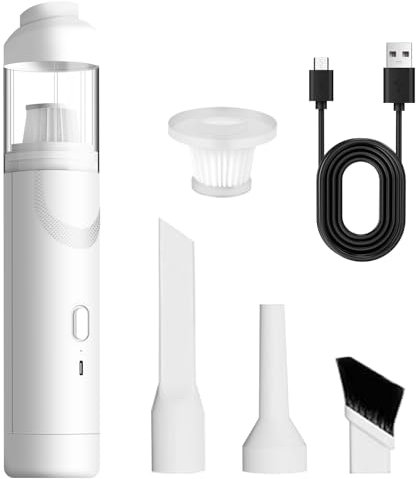 KEVIAN Handstaubsauger, Akku-Autostaubsauger, Tragbarer, Leichter, kabelloser Handstaubsauger Wiederaufladbarem Akku, Tragbarer Staubsauger für Auto, Bürotisch, Tastaturen