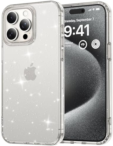 for iphone 16 Pro Max Case, Clear Glitter i-phone 16 Pro Max Phone Case, Full Body Rugged Glitter Phone Case Anti-Scratch Shockproof, Upgraded Camera Protection Case Compatible with iPhone 16 Pro Max