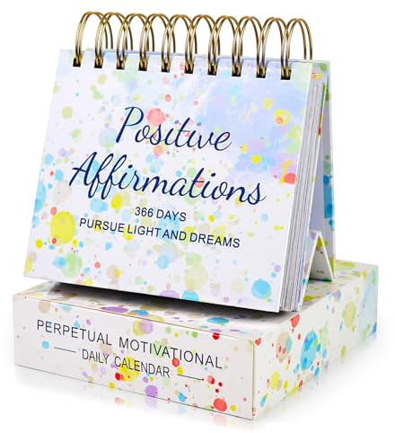 ZEEYUAN Calendrier de bureau motivant avec citations inspirantes, petit calendrier quotidien à rabat avec citations inspirantes, cadeau inspirant pour enseignantes, affirmations positives