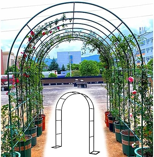 Trädgårdslöv av metall, för klätterväxter, väderbeständig, stålram, fristående, rankgaller, pergola, 1,4 m, 1,8 m, 2,4 m, 3 m, perfekt för blommor och rankor, B 120 x H 220 cm