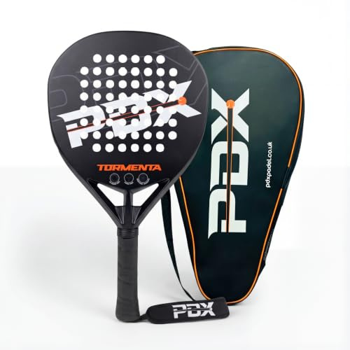 PDX Tormenta Padel Racket for Men and Women | Lightweight, Durable and Carbon Fibre Padel Racket for Adults | Designed for Power, Control, and Comfort | Ideal for Indoor and Outdoor Games