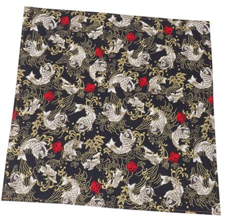 NUOBESTY Paño de Envoltura Japonés Furoshiki Algodón con Diseño Tradicional de Koi para Envolver Cajas de Comida y Regalos Tela Asiática Decorativa Multifuncional Embalaje Ecológico y