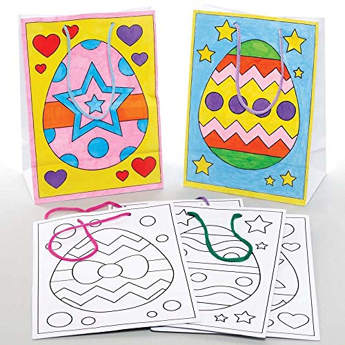 Baker Ross Easter Egg Colour In Gift Bags - Pack of 8, Easter Craft Supplies (AX755)