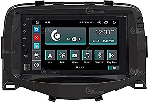 JF-227-X9-TA Autorradio de Ajuste Personalizado Compatible con Toyota Aygo Android GPS Bluetooth WiFi Dab USB Pantalla táctil Full HD 6.2 procesador de 8 núcleos y comandos de Voz
