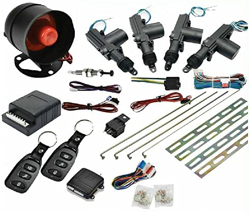 Baceyong Kit d'alarme de sécurité universel à verrouillage centralisé pour voiture à 4 portes, système d'entrée sans clé antivol avec 2 clés