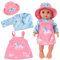 Kleidung Outfits für Baby Puppen, Puppenkleidung für Babypuppen, Kleidung Bekleidung Outfits für Baby Puppen, Puppenkleider Set mit Hut Langarm Rock Puppenzubehör für 35-45 cm New Born Baby Puppen