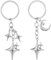 Molain Lot de 2 porte-clés mignons en acier inoxydable avec étoiles et lune - Accessoires esthétiques pour sac à main, Moon Star, taille unique