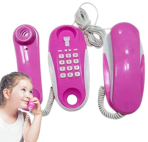 Kinder-Spielzeugtelefon – Mädchen-Spielzeugtelefon mit echten Klingeltönen – Realistisches Handy-Design mit 7 m langem Telefonkabel, Geburtstags- und Weihnachtsspielzeug für Kinder, und Mädchen