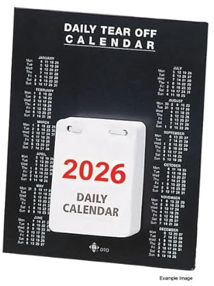 Daily Tear-Off Desk Calendar 2026 – Compact Day-Per-Page Desktop Planner with Easy Tear Sheets