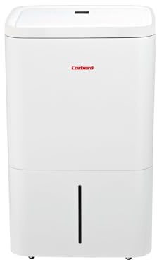 Corberó – Deshumidificador | CDG80 | Capacidad 80 L/Día | Depósito 10 L | Drenaje Continuo | Apagado Automático | Refrigerante Ecológico R290 | Alto Rendimiento | Color Blanco