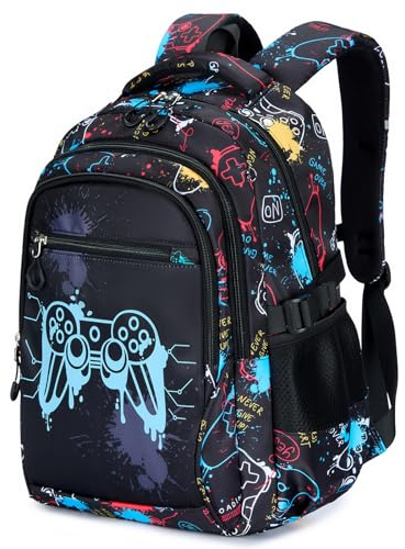 Amythe Mochila Escolar Niños - Mochila Colegio Chicos Luminosa Nocturna para portátil 15.6”, Ergonomica, Impermeable, Gran Mochilas para Adolescentes Vuelta al Cole, Negro