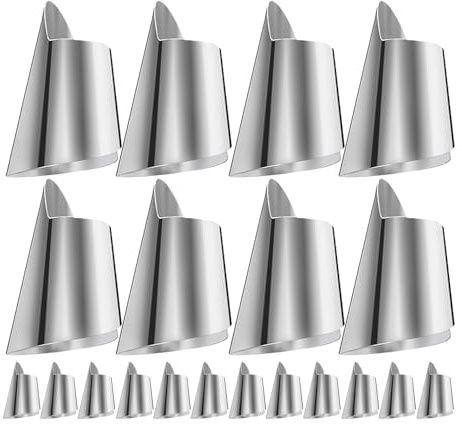 OSALADI Protector de Dedos Pulido y Resistente de Acero Inoxidable para Cocina de Forma Segura 20 Piezas para Cortar Verduras y Pelar Nueces