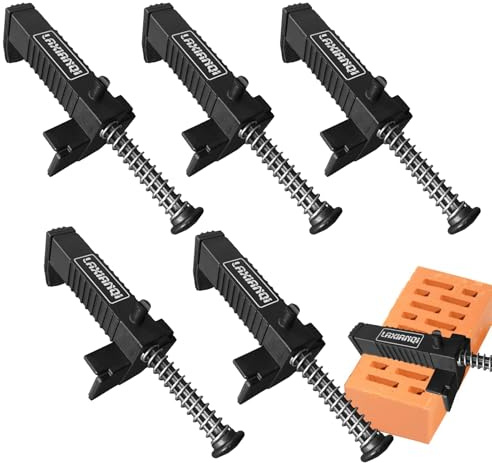 Fijador Línea Ladrillo 2/5 Piezas - Herramienta Nivelación Medición, Soporte Cuerda Accesorio Albañil Construcción Mampostería, Guía Estable Resistente, Uso Obra Ladrillos Práctico Compacto
