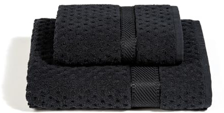 Caleffi - Set Asciugamani Bagno Viso e Bidet Morbida Spugna 100% Cotone Jacquard, 1 Asciugamano Viso 60x110 cm + 1 Asciugamano Bidet Ospite 40x60 cm Assorbenti Resistenti a Lavaggi Frequenti, Durevoli