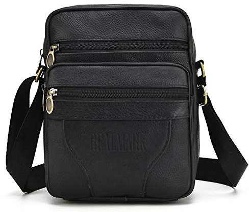 Realmark Leder Umhängetasche Herren Echtleder Schultertasche Männer Messenger Business Handtasche Herrentasche Arbeitstasche